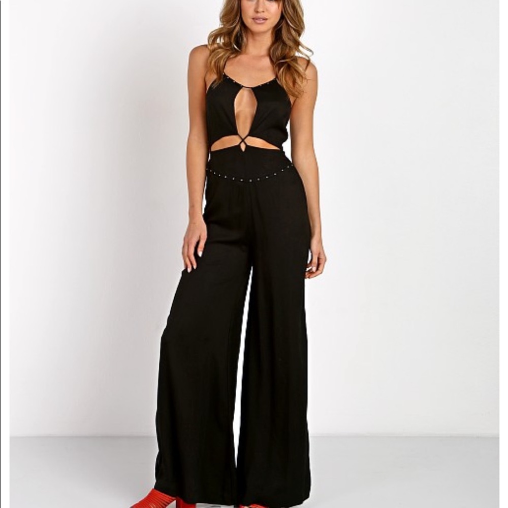 Indah sunset studded jumpsuit black xs